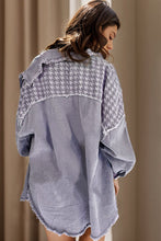 Load image into Gallery viewer, Houndstooth Raw Hem Dropped Shoulder Jacket