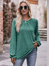 Load image into Gallery viewer, Double Take Long Flounce Sleeve Round Neck Blouse