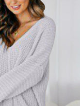 Load image into Gallery viewer, V-Neck Long Sleeve Mini Sweater Dress