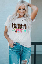 Load image into Gallery viewer, MAMA Graphic Distressed Round Neck Tee