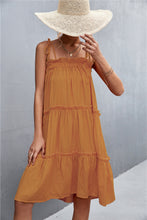 Load image into Gallery viewer, Tie-Shoulder Frill Trim Sleeveless Dress