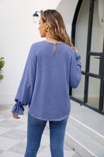 Load image into Gallery viewer, Round Neck Flounce Sleeve Blouse