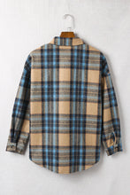 Load image into Gallery viewer, Plaid Curved Hem Shirt Jacket with Breast Pockets