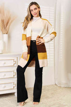 Load image into Gallery viewer, Woven Right Color Block Dropped Shoulder Cardigan