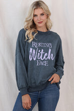 Load image into Gallery viewer, Round Neck RESTING WITCH FACE Graphic Sweatshirt