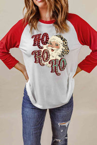 Santa Graphic Raglan Sleeve T-Shirt