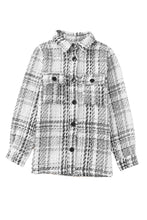 Load image into Gallery viewer, Plaid Pocketed Long Sleeve Shirt Jacket