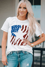 Load image into Gallery viewer, US Flag Graphic Round Neck Tee