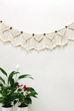 Load image into Gallery viewer, Bead Trim Macrame Fringe Wall Hanging