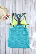 Load image into Gallery viewer, Floral Spliced Lace Tankini Top