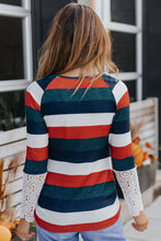 Load image into Gallery viewer, Double Take Striped Round Neck Raglan Sleeve Tee