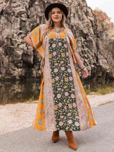 Load image into Gallery viewer, Plus Size Tie Neck Maxi Dress