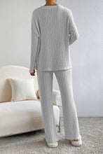 Load image into Gallery viewer, Ribbed V-Neck Top and Pants Lounge Set