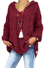 Load image into Gallery viewer, Cable-Knit Hooded Sweater