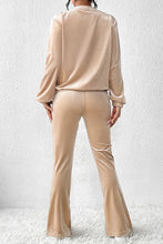 Load image into Gallery viewer, Surplice Long Sleeve Top and Slit Pants Set