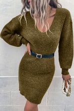 Load image into Gallery viewer, Ribbed Long Sleeve Sweater Dress
