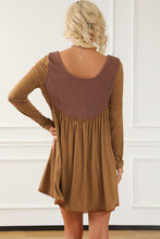 Load image into Gallery viewer, Lace Detail Round Neck Long Sleeve Dress