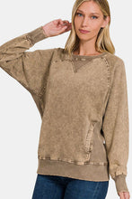 Load image into Gallery viewer, Zenana Pocketed Round Neck Sweatshirt