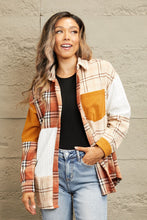 Load image into Gallery viewer, Double Take Plaid Color Block Dropped Shoulder Shacket