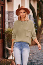 Load image into Gallery viewer, Round Neck Sweater with Pocket