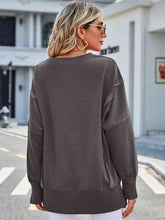 Load image into Gallery viewer, Exposed Seam High-Low Round Neck Sweatshirt