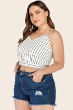 Load image into Gallery viewer, Plus Size Striped Tie-Back Cropped Cami