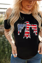 Load image into Gallery viewer, US Flag Bird Graphic Cold-Shoulder Tee