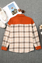 Load image into Gallery viewer, Double Take Plaid Contrast Corduroy Shacket