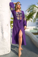 Load image into Gallery viewer, Bohemian Graphic Front Split Dress