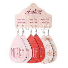 Load image into Gallery viewer, Christmas PU Earrings Set