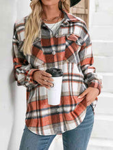 Load image into Gallery viewer, Plaid Collared Neck Button Down Jacket