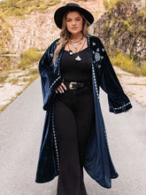 Load image into Gallery viewer, Plus Size Embroidery Open Front Long Sleeve Cardigan