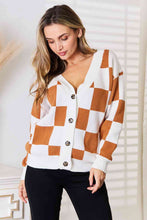 Load image into Gallery viewer, Double Take Button-Up V-Neck Dropped Shoulder Cardigan