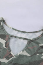 Load image into Gallery viewer, Camouflage Print Cutout Hem Detail Tank