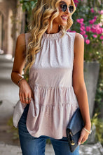Load image into Gallery viewer, Dotted Frill Trim Sleeveless Tiered Top
