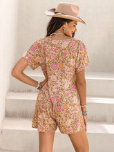 Load image into Gallery viewer, Tied Printed Short Sleeve Romper