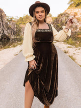 Load image into Gallery viewer, Plus Size Embroidered Square Neck Dress