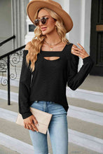 Load image into Gallery viewer, Cold Shoulder Square Neck Cutout Blouse
