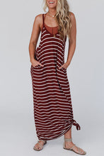 Load image into Gallery viewer, Pocketed Striped Scoop Neck Maxi Cami Dress