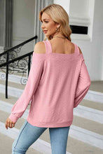 Load image into Gallery viewer, Cold Shoulder Square Neck Cutout Blouse