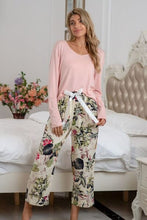 Load image into Gallery viewer, Round Neck Top and Printed Pants Lounge Set