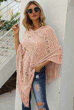 Load image into Gallery viewer, Fringe V-Neck Knit Poncho