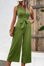 Load image into Gallery viewer, Tie Belt Sleeveless Jumpsuit with Pockets