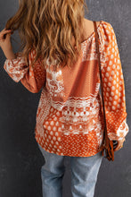 Load image into Gallery viewer, Bohemian Tie-Neck Balloon Sleeve Blouse