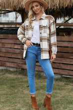 Load image into Gallery viewer, Plaid Dropped Shoulder Pocket Shacket