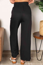 Load image into Gallery viewer, Double Take Drawstring Smocked Waist Wide Leg Pants