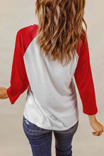 Load image into Gallery viewer, Santa Graphic Raglan Sleeve T-Shirt