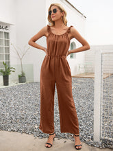 Load image into Gallery viewer, Round Neck Sleeveless Jumpsuit with Pockets