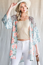 Load image into Gallery viewer, Animal Print Floral Three-Quarter Sleeve Cardigan