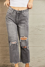 Load image into Gallery viewer, BAYEAS Mid Rise Distressed Cropped Dad Jeans